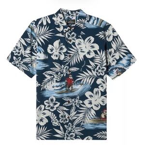 Quicksilver Waterman Men's Day Off Short Sleeve Shirt Hawaiian Santa Shirt 2XL